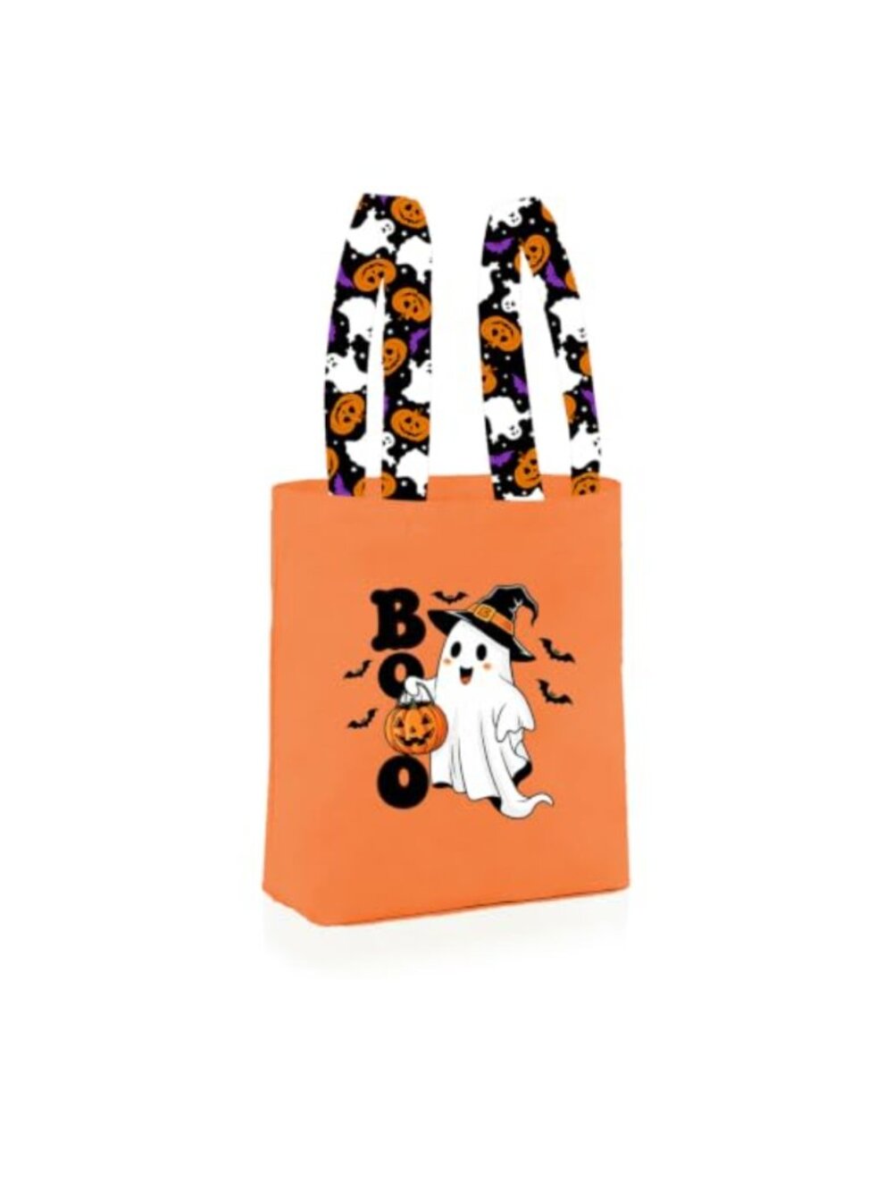 Halloween Tote Bag Natural Canvas 12.2x11 Reusable Candy Bucket